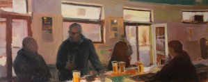 Afternoon Drinks Oil on Hardboard 32 X 81 cm