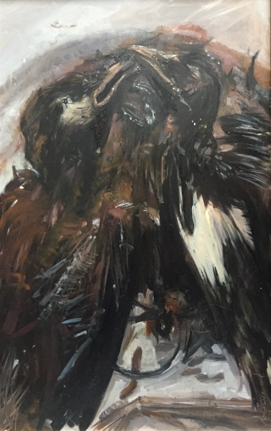 Two dead baby birds 2018_oil on board